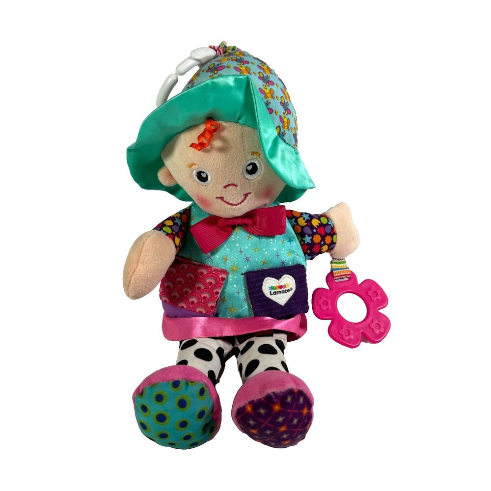 Tomy Lamaze Stuffed Plush 14" Lovie Girl Doll Crinkle Rattle Developmental Toy